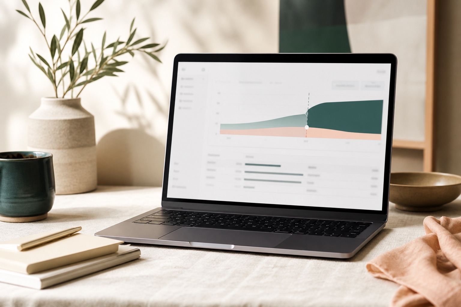Laptop showing runway impact of a hiring scenario